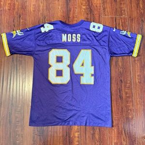 Randy Moss Vintage Minnesota Vikings Jersey #84 Kids/Boys Sz L 14-16 Purple Nike